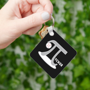 Baseball Pi-tcher - Funny Pi Day Gifts Keychain