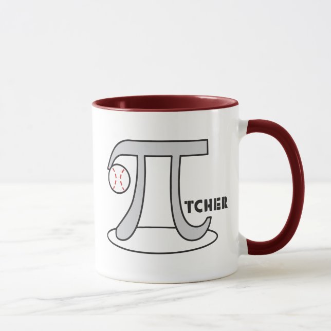 Baseball Pi-tcher Math Theme Mug Funny Pi Day Gift (Right)
