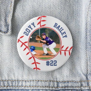 Baseball Pin Name Jersey Number Year Photo Button