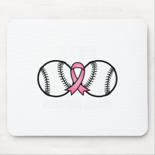 Baseball Pink Ribbon Fight Cool Breast Cancer Awar Mouse Pad