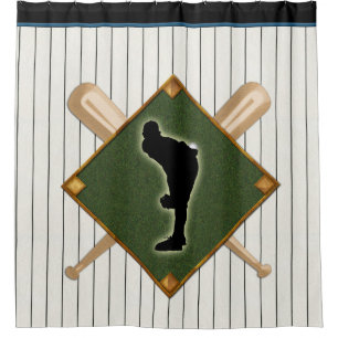 Baseball Pinstripe Logo with Pitcher