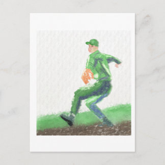 Baseball Pitch Art Postcard