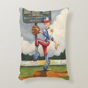Baseball Pitcher on Mound by Jay Throckmorton Accent Pillow
