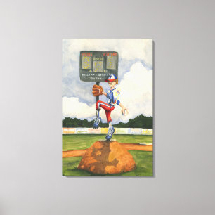 Baseball Pitcher on Mound by Jay Throckmorton Canvas Print
