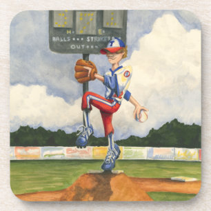 Baseball Pitcher on Mound by Jay Throckmorton Coaster