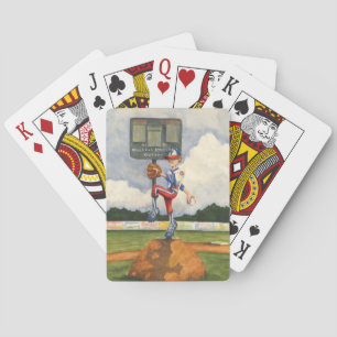 Baseball Pitcher on Mound by Jay Throckmorton Playing Cards