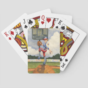 Baseball Pitcher on Mound by Jay Throckmorton Playing Cards