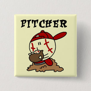 Baseball Pitcher Tshirts and Gifts 2 Inch Square Button