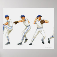 Baseball pitching technique, multiple image