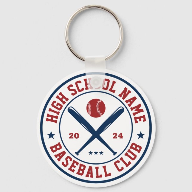 Baseball Player and Coach High School Sports Keychain (Front)