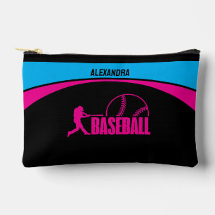 Baseball Player, Baseball Girl Birthday Gift Accessory Pouch
