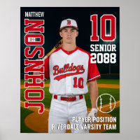 Baseball Player Card Custom Photo Sports Senior