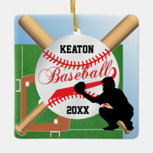 Baseball ⚾ Player (Catcher) Ceramic Ornament