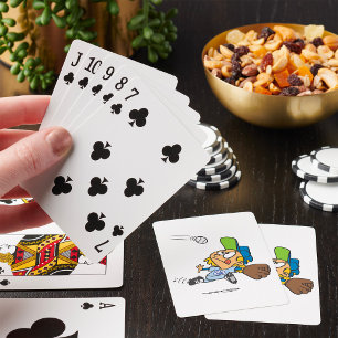 Baseball Player Catching Ball Mid Dive Playing Cards