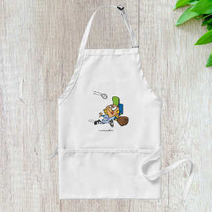 Baseball Player Catching Ball Mid Dive Standard Apron