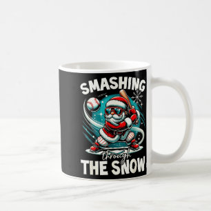 Baseball Player Christmas Santa, Smashing Through  Coffee Mug