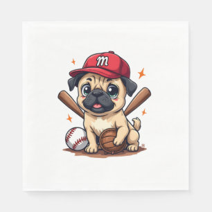 Baseball Player Coach Pug Dog Lover Pug Mom Napkin
