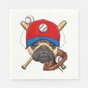 Baseball Player Coach Pug Dog Lover Pug Mom Napkin