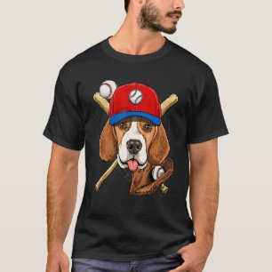 Baseball Player Coaches Beagle Dog  Pitcher Catche T-Shirt