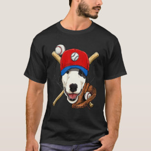 Baseball Player Coaches Bull Terrier Pet Dog Pitch T-Shirt