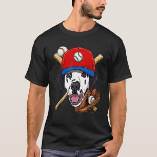 Baseball Player Coaches Dalmatian Dog Pitcher Cat T-Shirt