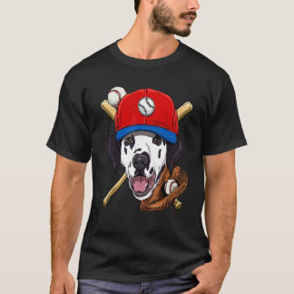 Baseball Player Coaches Dalmatian Dog  Pitcher Cat T-Shirt
