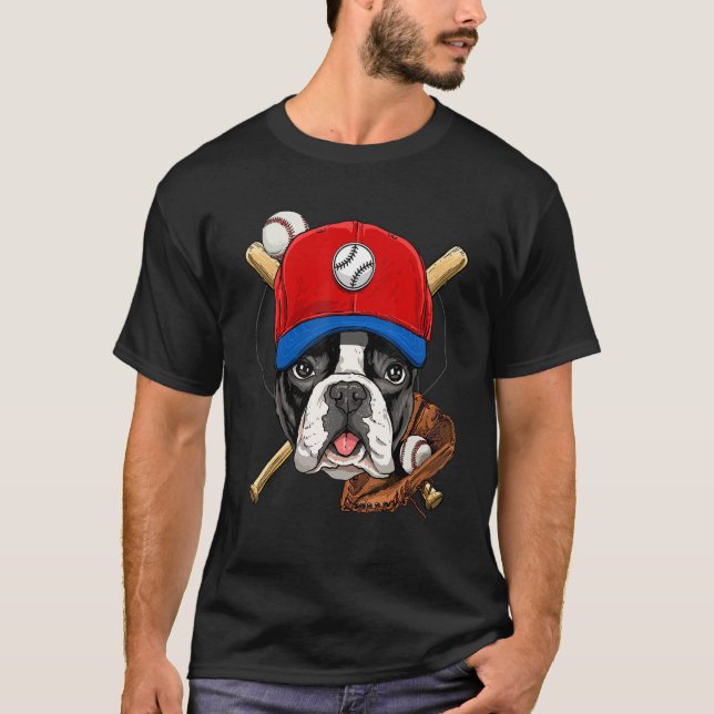 Baseball Player Coaches French Bulldog  Pitcher Ca T-Shirt (Front)