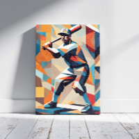 Baseball Player Cubism Canvas Print