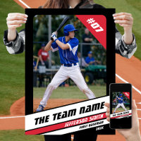 Baseball Player Custom Gift Black White Red