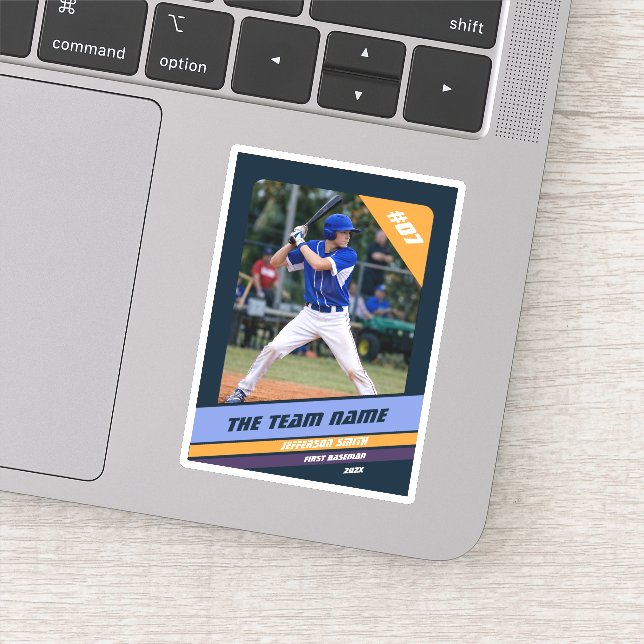 Baseball Player Custom Gift Dark Blue Yellow (Detail)