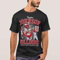 Baseball Player Custom Photo Retro Bootleg Red
