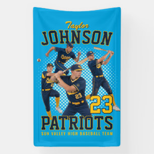 Baseball Player Custom Photo Retro Bootleg Sports Banner