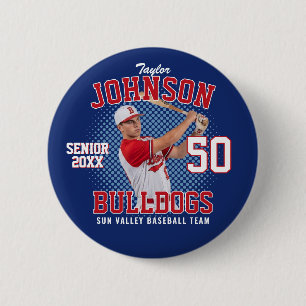 Baseball Player Custom Photo Sports Senior Game 2 Inch Round Button
