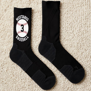Baseball Player Custom Team Name and Number Sports Socks