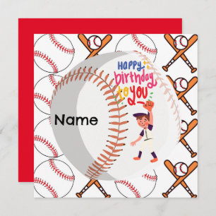 Baseball  Player for Birthday Greeting
