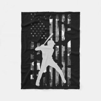 Baseball Player Gifts Teens Boys Men American Flag Fleece Blanket