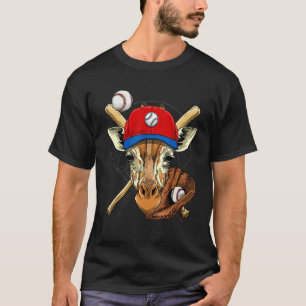 Baseball Player Giraffe Pitcher Catcher Baseball C T-Shirt