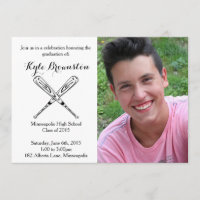 Baseball Player Graduation Party Photo Invite