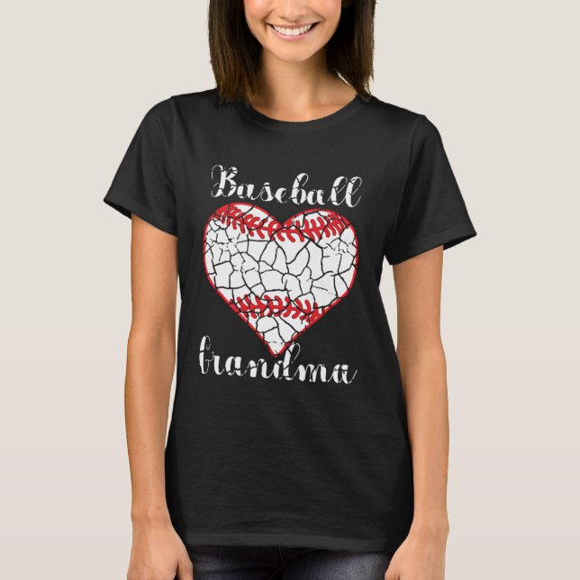 Baseball Player Grandmother Baseball Grandma T-Shirt (Front)