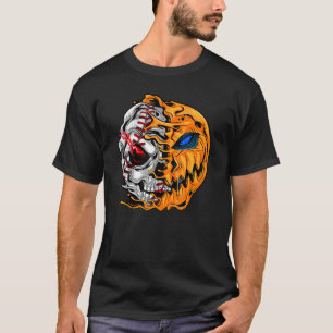 Baseball Player Halloween Pumpkin Skeleton Skull K T-Shirt