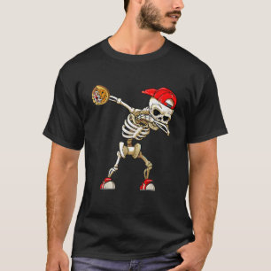 Baseball Player Halloween Pumpkin Skeleton, Skull T-Shirt