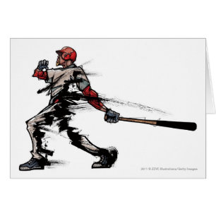 Baseball player holding bat, side view