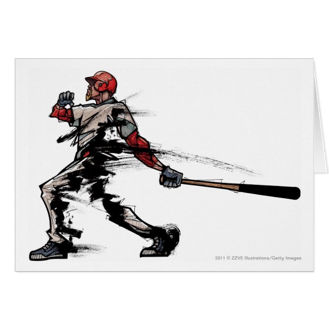 Baseball player holding bat, side view (Front Horizontal)