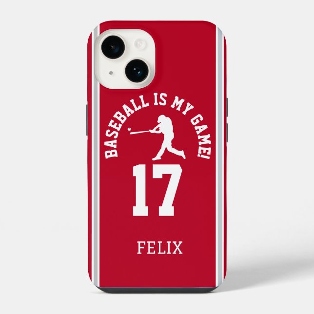 Baseball Player Jersey Number Style iPhone Case (Back)