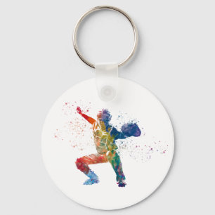 baseball player keychain