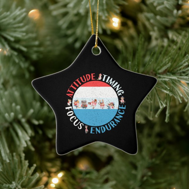 Baseball Player Mindset - Red White Blue Ceramic Ornament (Tree)