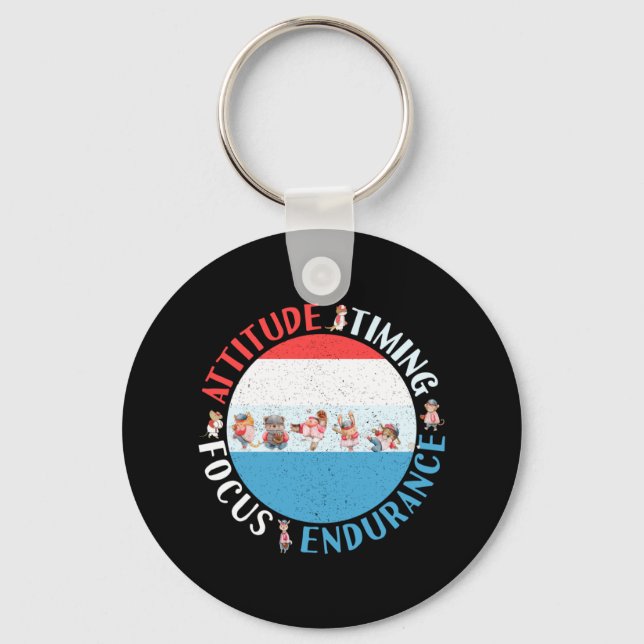 Baseball Player Mindset - Red White Blue Keychain (Front)
