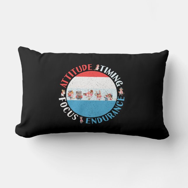 Baseball Player Mindset - Red White Blue Lumbar Pillow (Front)