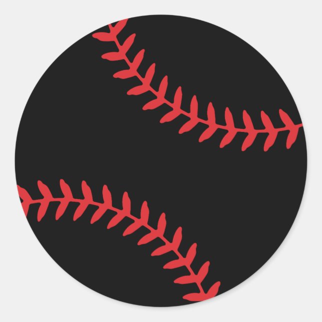 Baseball player mom red and black baseball lovers  classic round sticker (Front)