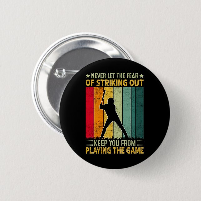 Baseball Player Motivation 2 Inch Round Button (Front & Back)